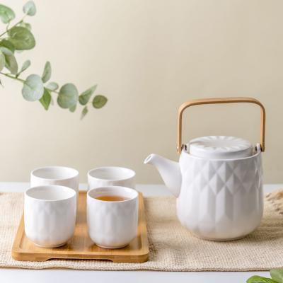 China Conjunto de tazas de té japonesas de porcelana Teekanne Conjunto de tazas de tarde verdes y platillo con bandeja en venta