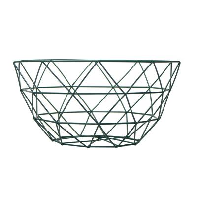 China Electro Plating Wire Basket Metal Fruit Container Iron Vegetable Bowl Nordic Style for sale