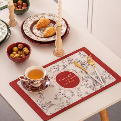 China Rectángulo Diatomo de flores mesa de comedor Placemats estilo de diseño de mantel sostenible en venta