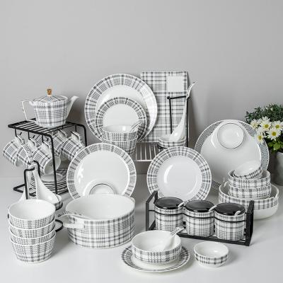 China Conjunto de jantares modernos 72 Pcs Conjunto de mesa de jantar de cerâmica Conjunto de jantares de porcelana para volume Outros à venda