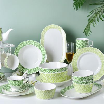 China Technique Under Glazed Ceramic Moroccan Dinnerware Set For Exquisite Table Setting for sale