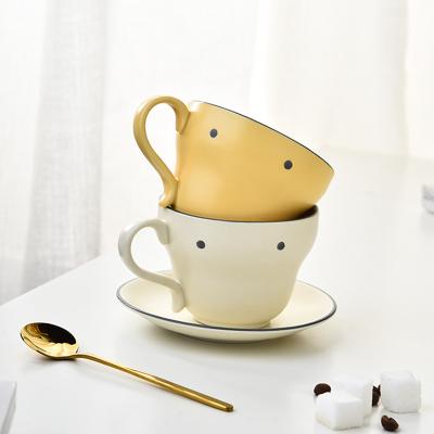 中国 貯蔵 陶器 カップ 皿 陶器 石器 コーヒー カップ 茶皿 セット 販売のため