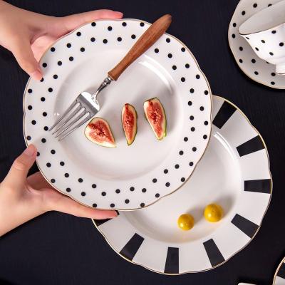 China Under Glazed Fashion Ceramic Kitchen Plates Set Dinner Dinnerware For Party Occasion for sale