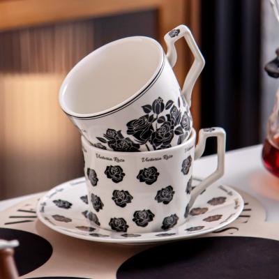 China Porcelain Ramadan Cups Set Ceramic Ramadan Coffee Cups With Saucer Holder And Gift Box for sale