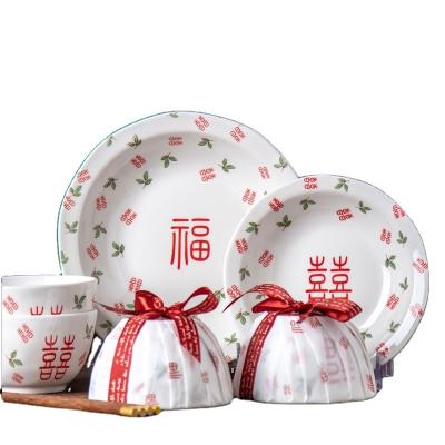 China Conjunto de vajilla de cerámica Decoraciones tradicionales del año chino Conjunto de regalos del festival de primavera en venta