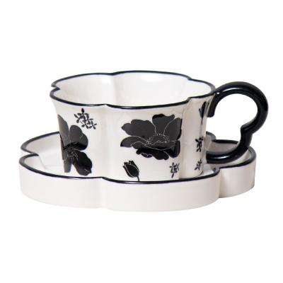 China Romantic Ceramic Tailcoat Series Coffee Cup And Saucer Set Ideal For Drinkware Type for sale