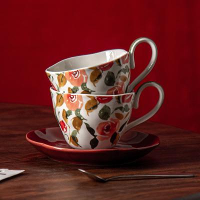 China British Classical Fashion Ceramic Espresso Cups And Saucers Perfect For Garden Parties for sale