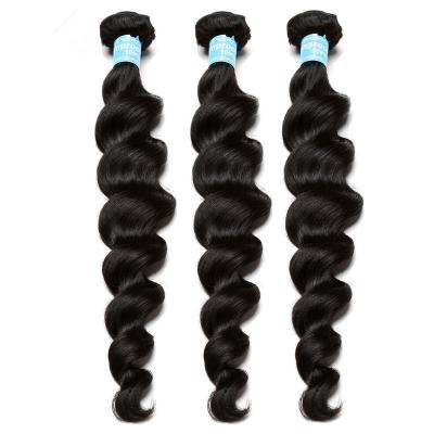 China Drop Shipping Loose Wave Hair Lace Frontal Piece Loose Wave With 3 Bundles Premium for sale