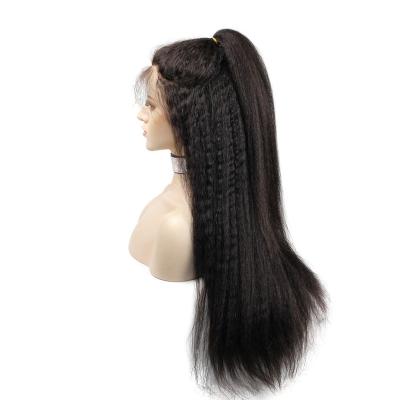 China Straight Kinky Curly 360 Lace Frontal Wig With Baby Hair And Bleached Knots And Preplucked Hairline, 130% Density Hair Wigs For Sale for sale