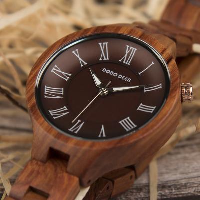 China Custom Cheap Water Resistant Women Lady Watch With Quartz Movement ODM Female Lady OEM Wooden Watches Dropshipping for sale