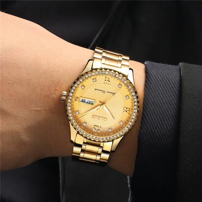 China Diamond Men Watches Top Brand OLEVS 6618 Gold Clock Business Male Non-Specific Wrist Watch Band Luxury Luminous Steel Date Band Watch Strap for sale