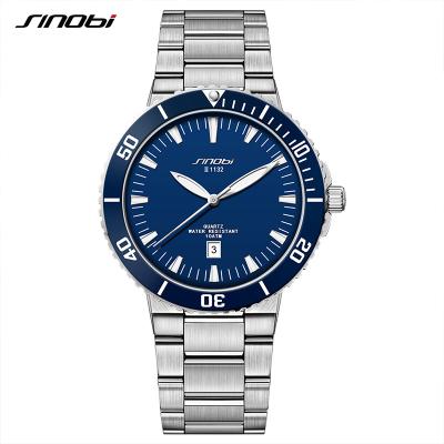 China Full Band Luminous Luxury Brand Watch Mens Wristwatches SINOBI Calendar Men's Calendar Sports Fashion Quartz Saat Watches for sale