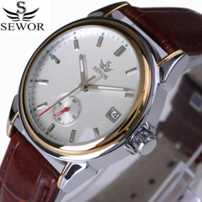 China Analog Fashion Casual Mens Watch Custom Date SEWOR 025 Automatic Mechanical Dial Chronograph Mens Watch Logo Watches for sale