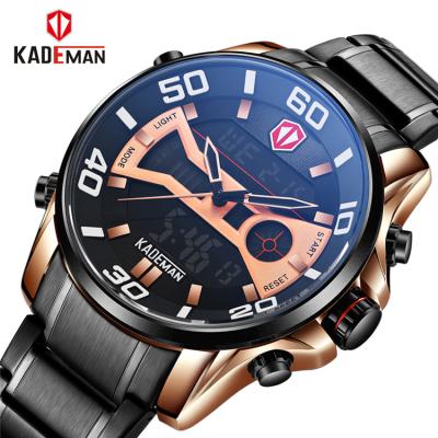 China KADEMAN 6171 Chronograph Fashion Sports Watch Men Dual Quartz Top Brand Luxury Waterproof Military Wrist Watch Analog Mens Time Watches for sale