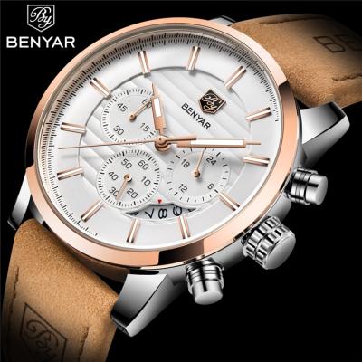 China Relogio Masculino Amadeus Watch Mens Luxury Benyar Time Reloj Hombre Fashion Quartz Watch 5104 Men's Day/Date Benyar Male Watch for sale