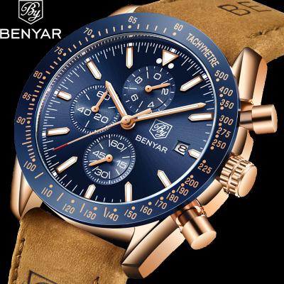 China BENYAR Alarm Men Watch Brand Silicone Luxury Strap Waterproof Sports Quartz Chronograph Military Watch Men Synchronize Relogio Masculino 5140 for sale