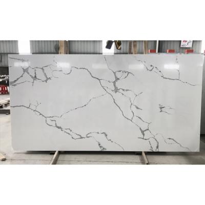 China Modern Hot Sale Calacatta White Quartz Slabs Artificial Quartz Stone For Countertop Price for sale