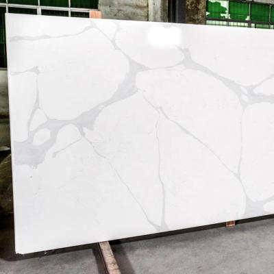 China Scratch Resistance Calacatta Kitchen Countertops Solid Quartz Stone Slab Outdoor Marble Wholesale for sale