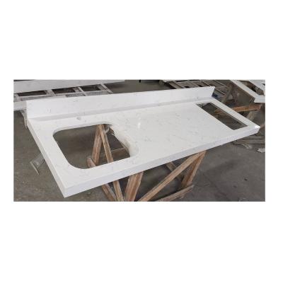 China Modern Artificial White Quartz Carrara Kitchen Countertops Islabd White Vanity Top Stone for sale