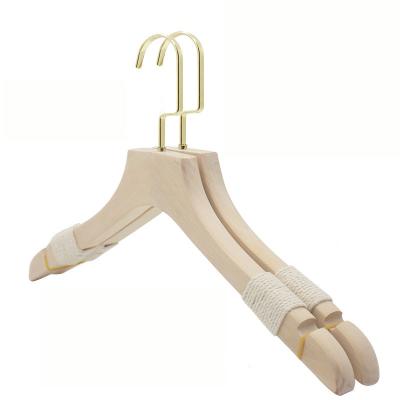 China Contemporary Durable Anti Slip Gold Hook Wooden Hanger For Clothing Off If Clothes Stand Wooden Hanger for sale