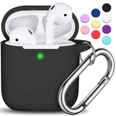 China For airpods For AirPods Case Cover Soft Silicone Cover Device With Key Chain For Women Compatible With Apple AirPods 2nd 1st Generation for sale