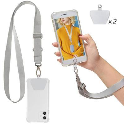 China Adjustable Nylon Lanyard Chain For iPhone 13 Universal Mobile Stand Collar Strap Adjustable Retractable Cell Phone Case Wrist Straps pro for sale