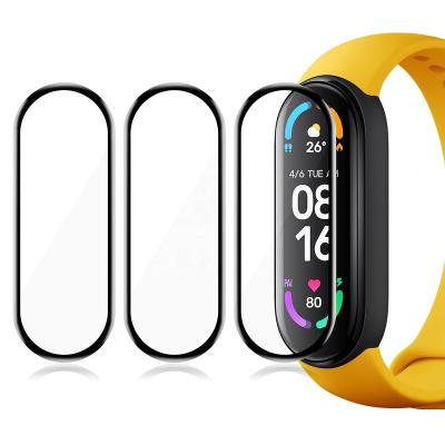 China Easy Installation Smart Watch Screen Protector For Xiaomi MI Band 6 46mm TPU Protective Film Anti-scratch Bubble Free Compound Curved Soft Film for sale