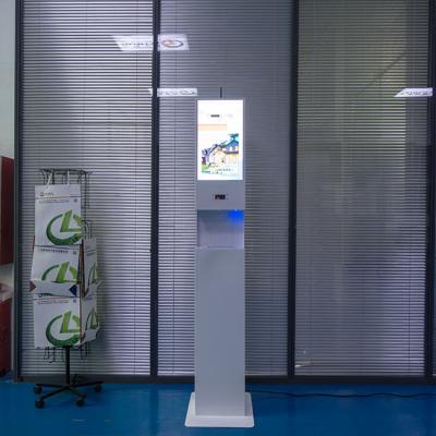 China Modern Floor Stand Touchless Hand Sanitizer Vending Machine with LCD Video Display Advertising Players for sale