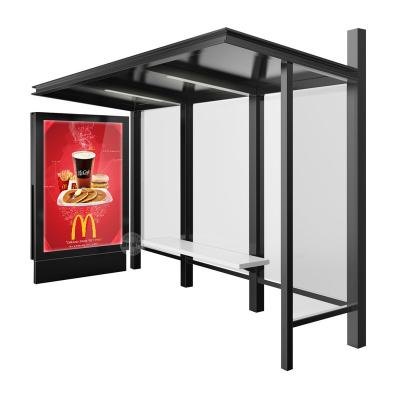 China Outdoor Aluminum Bus Stop Shelter Light Box LC Canopy Scrolling Double Sided Led Light Box for sale