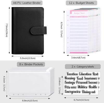 China Hard Cover Book Budget Binding Money Saving Binding Cash Envelopes To Save A6 Binding Notebooks Cover for sale