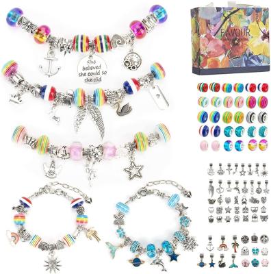 China 89Pcs METAL Bangle Bracelets Making Kit, Charm Bracelet Making Kit with Expanding Bracelets, Charms for Jewelry Making Bangle Bracelets for sale