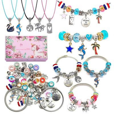 China Decoration DIY Charm Bracelet Making Kit, Jewelry Making Beading Snake Chain Jewelry Gift Set For Girls Teens for sale