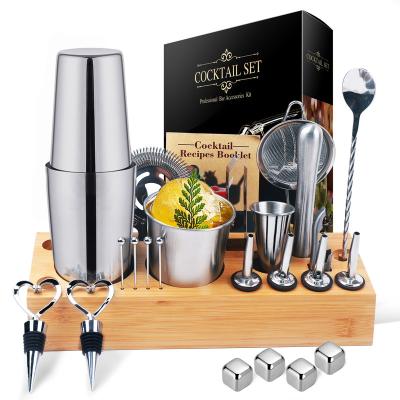 China 2023 Stainless Steel Bar Tool Kit 304 New Product Price Eco Friendly Viable Steel Food Grade Bartender Kit Bar Tool Kit for sale