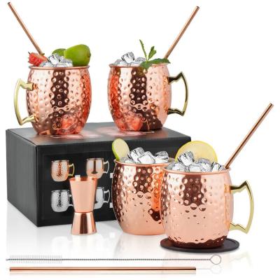 China 304 Stainless Steel Moscow Mule Coffee Mug Food Grade Steel Mugs Hammered Copper Mug for sale