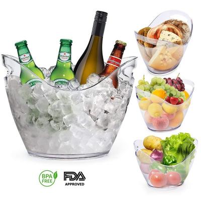 China Sustainable LATROU Ice Bucket - Frosted 4 Liter Plastic Storage Tub - Perfect for Wine Champagne or Beer Bottles for sale