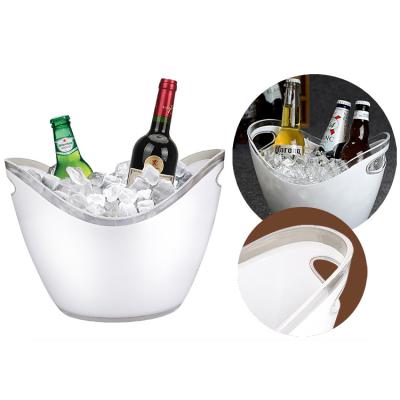 China Sustainable Ice Buckets For Parties - Champagne Clear Acrylic Bucket With Easy-to-carry Long Handles And Narrow 5.5L Headroom Bucket for sale