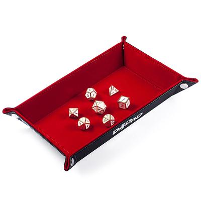 China CLASSIC Wholesale Custom Leather Foldable PU Hexagon Storage Tray Game Dice Tray for sale