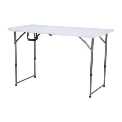 China 4ft modern HDPE outdoor recreational plastic folding table, .tube retractable folding table. Plastic outdoor dining tableHY-Z122C for sale