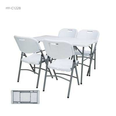 China Modern 4 plastic chairs price tables 4 foot plastic folding OEM outdoor rectangular table price for sale