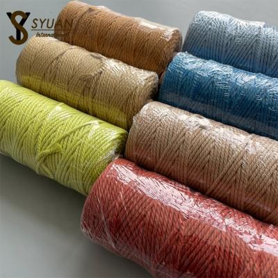 China Macrame Rope 3mm 4mm 5mm 6mm Twisted Cotton Braid Rope 6mm Length Color Length Sustainable Multi Size Rope for sale