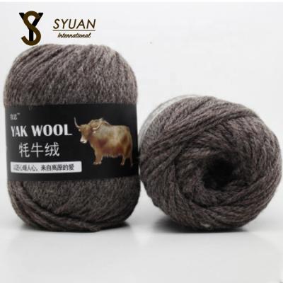 China Anti-pilling fine yak wool mixed quality hand knitting yarn, factory low price fancy crochet yarn 100g per ball for sale