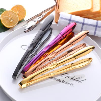 China Sustainable Small Size Soft Metal Cookware Ice Clip Clip Stainless Steel Tongs for sale