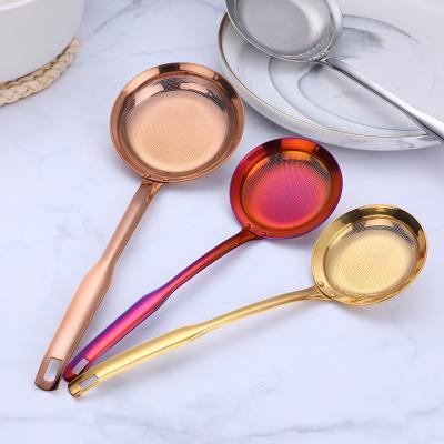 China Viable Viable Oil Purifier Filter Spoon Slotted Skimmer Metal Stainless Steel Kitchen Basket Strainer Net Spoon for sale