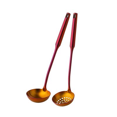 China 18/10 Viable Matte Golden Copper Hot Pot Stainless Steel Spoon for sale