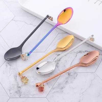 China Sustainable Sustainable New Year Favors Stainless Steel Teaspoon With Ornaments for sale