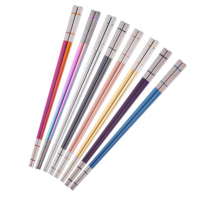 China Sustainable Durable High Quality Metal Titanium Stainless Steel Chopsticks for sale