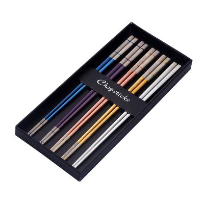 China Sustainable Eco Friendly Wholesale Pure Stainless Steel Titanium Chopsticks With Gift Case for sale