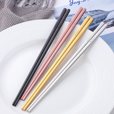 China Sustainable Reusable Reusable 18/10 Stainless Steel Japanese Korean Chopsticks For Sushi for sale