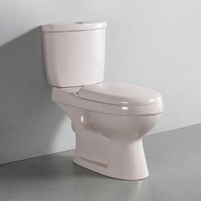 China Double-flush stagger bathroom toilet bowl and ceramic pink two piece water closet for sale