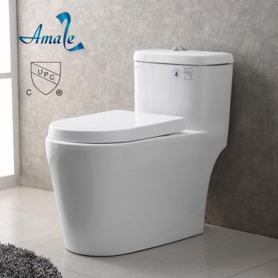 China American Western White Bathroom Sanitary Toilet Bowl UPC Double-flush CUPC Watersense Standard Wc Single Piece Ceramic Toilet à venda